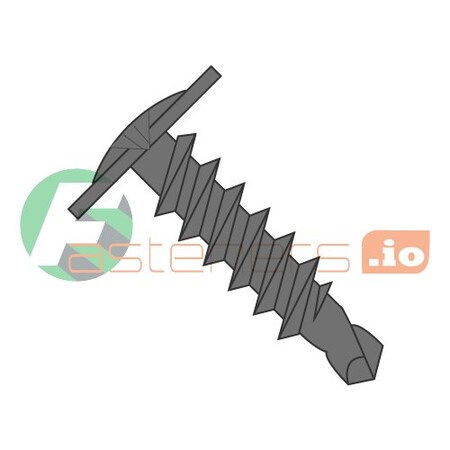 Newport Fasteners Self-Drilling Screw, #8 x 1-1/4 in, Black Phosphate Steel Truss Head Phillips Drive, 3000 PK 350029